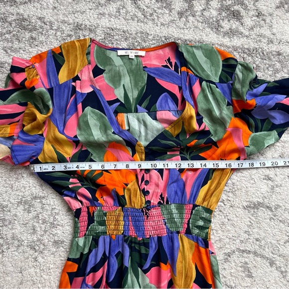 Abel The Label ATL Anthropologie Leonard Floral Tropical High Low Midi Dress XS - Picture 10 of 11